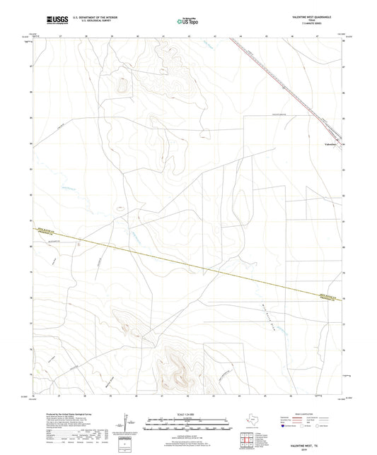 Valentine West Texas US Topo Map Image