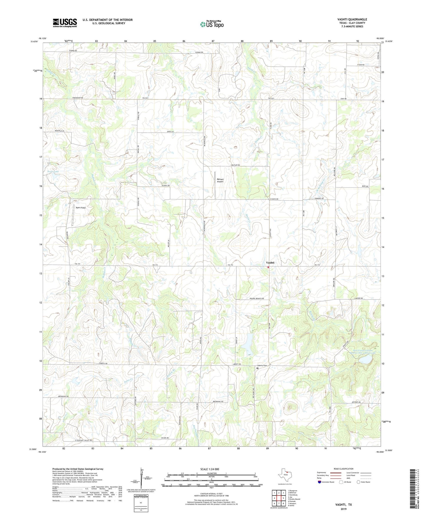 Vashti Texas US Topo Map Image