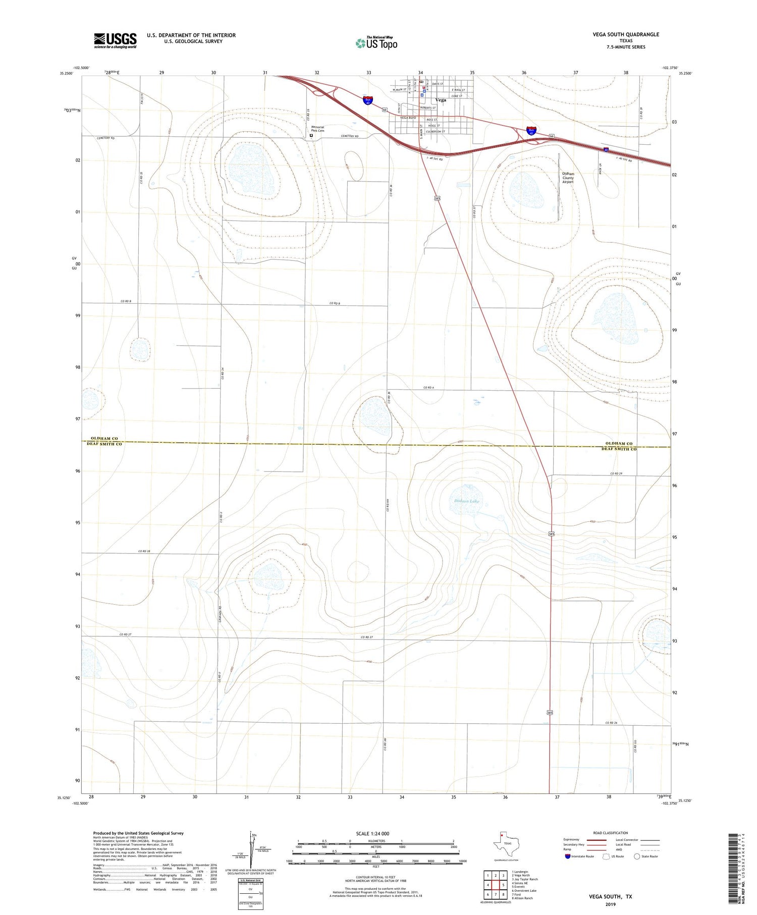 Vega South Texas US Topo Map Image