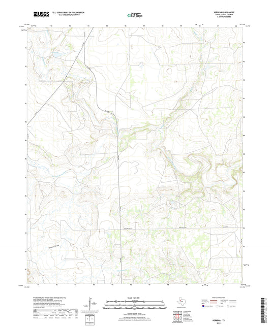 Verbena Texas US Topo Map Image