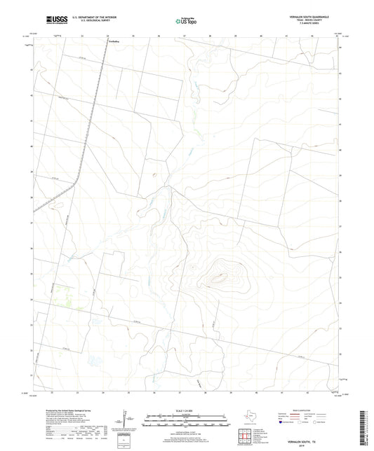 Verhalen South Texas US Topo Map Image