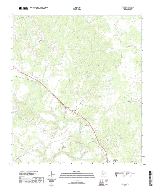 Verhelle Texas US Topo Map Image