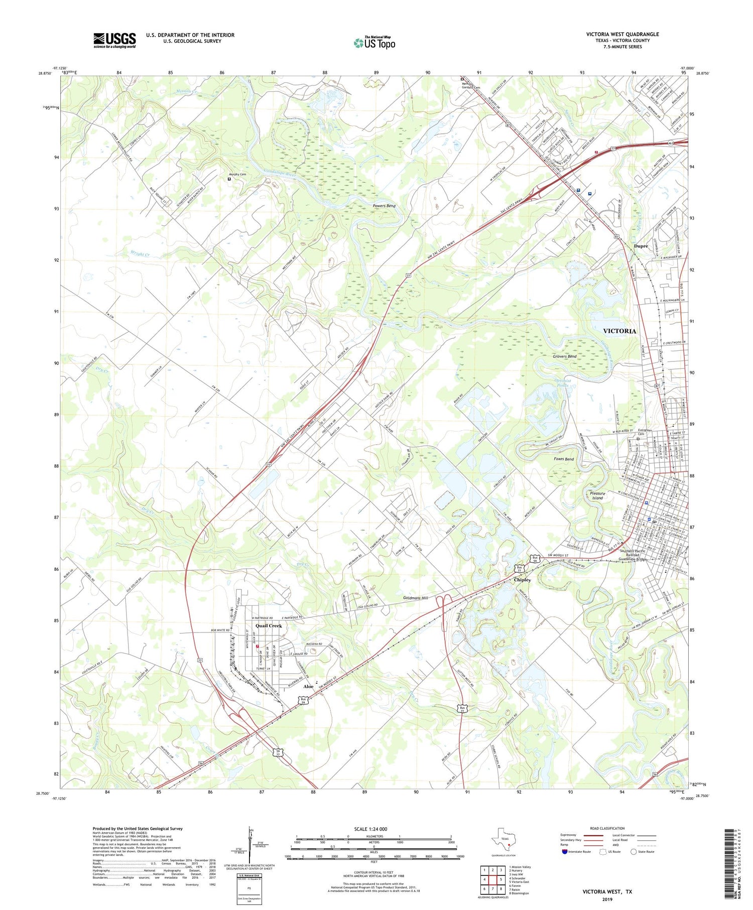 Victoria West Texas US Topo Map Image