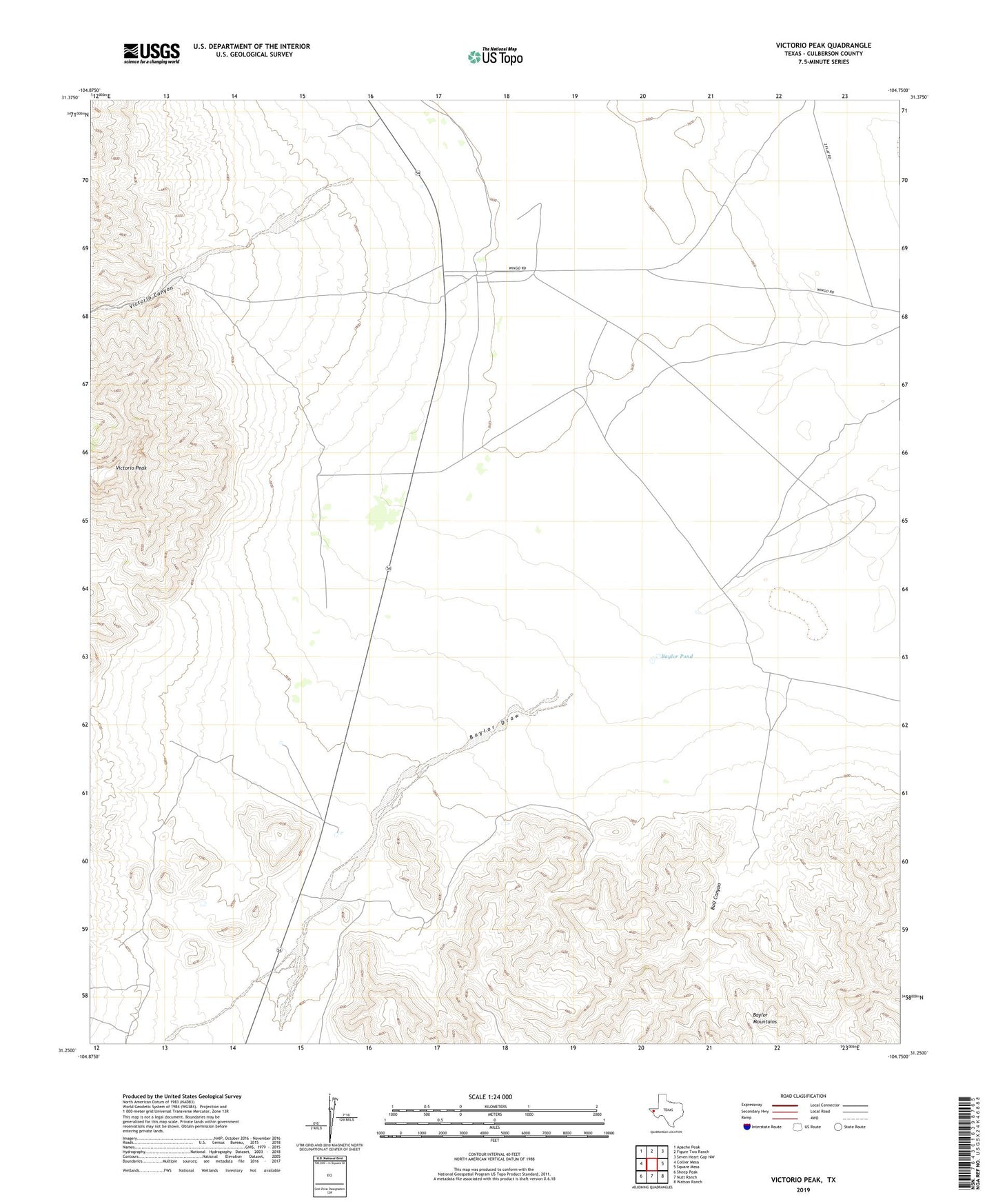 Victorio Peak Texas US Topo Map Image