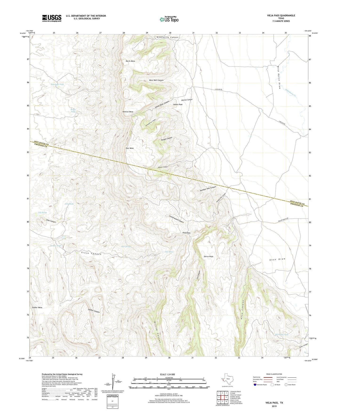 Vieja Pass Texas US Topo Map Image