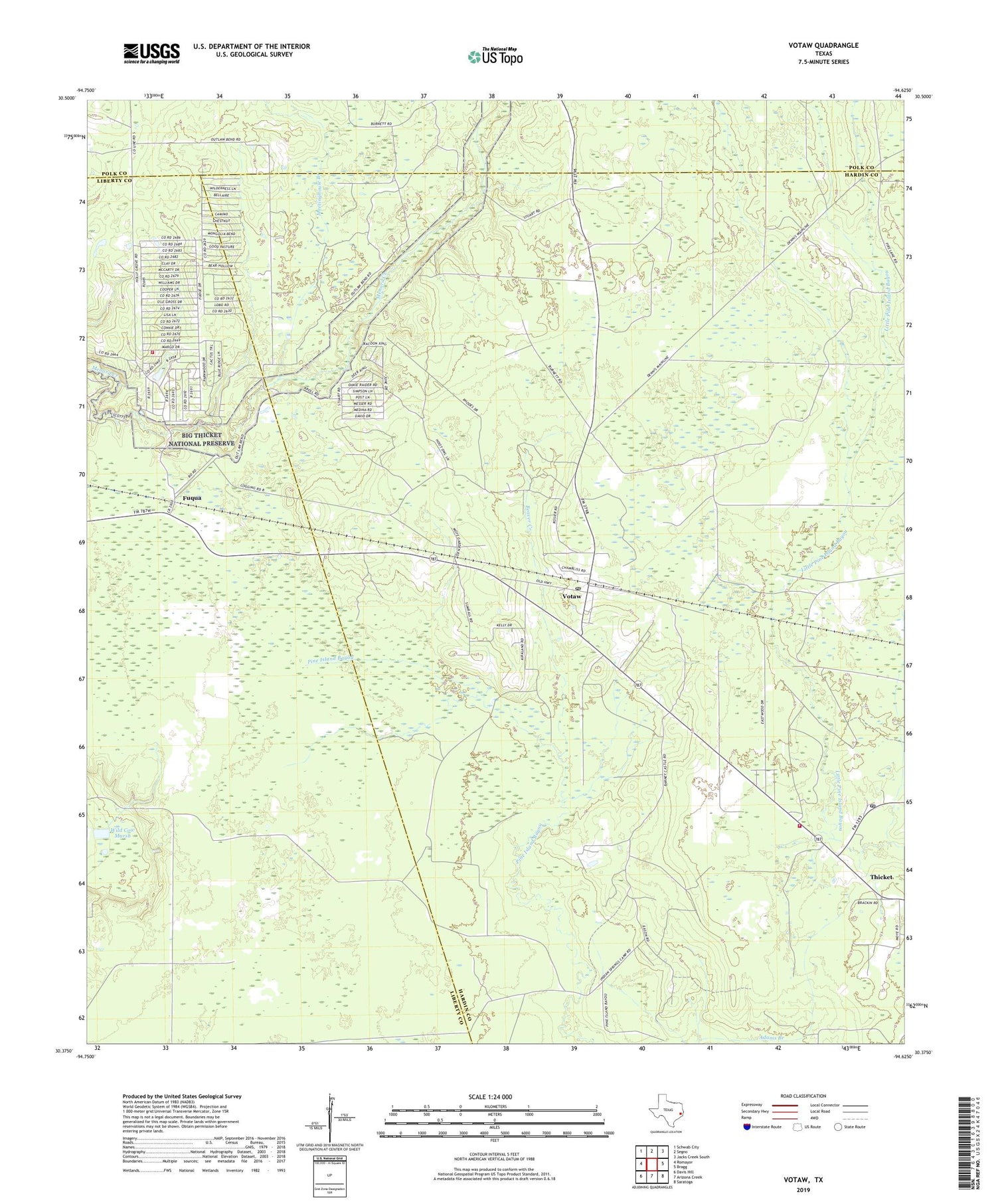 Votaw Texas US Topo Map Image