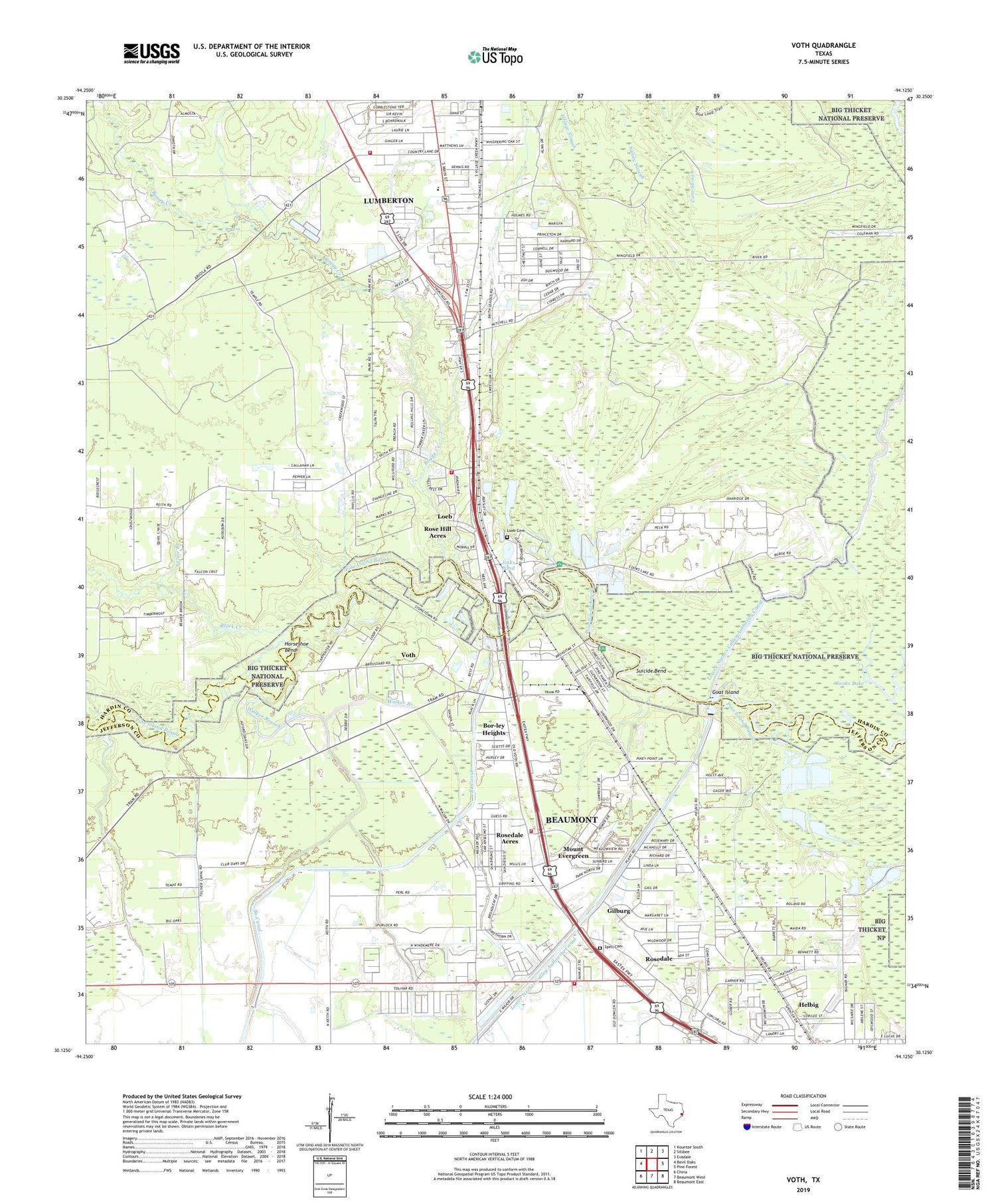 Voth Texas US Topo Map Image