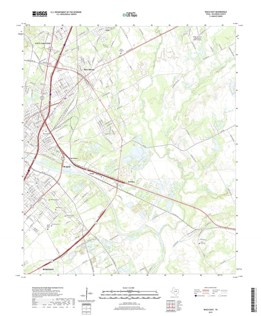 Waco East Texas US Topo Map Image