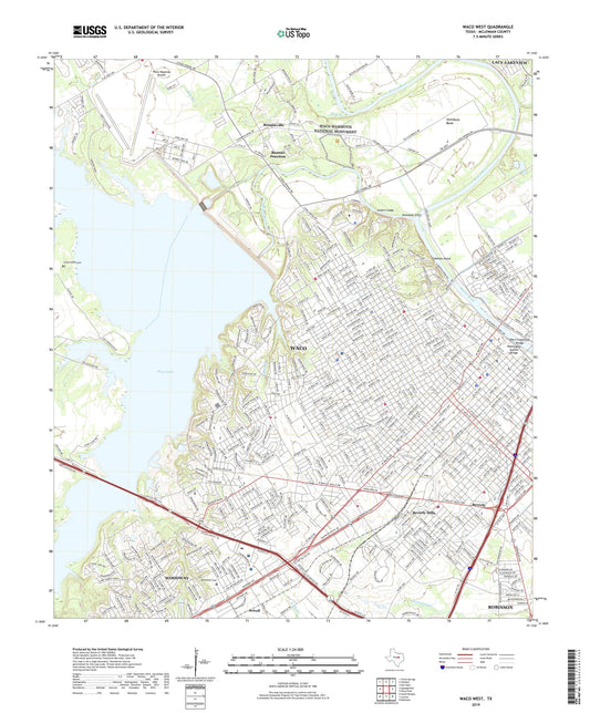 Waco West Texas US Topo Map Image