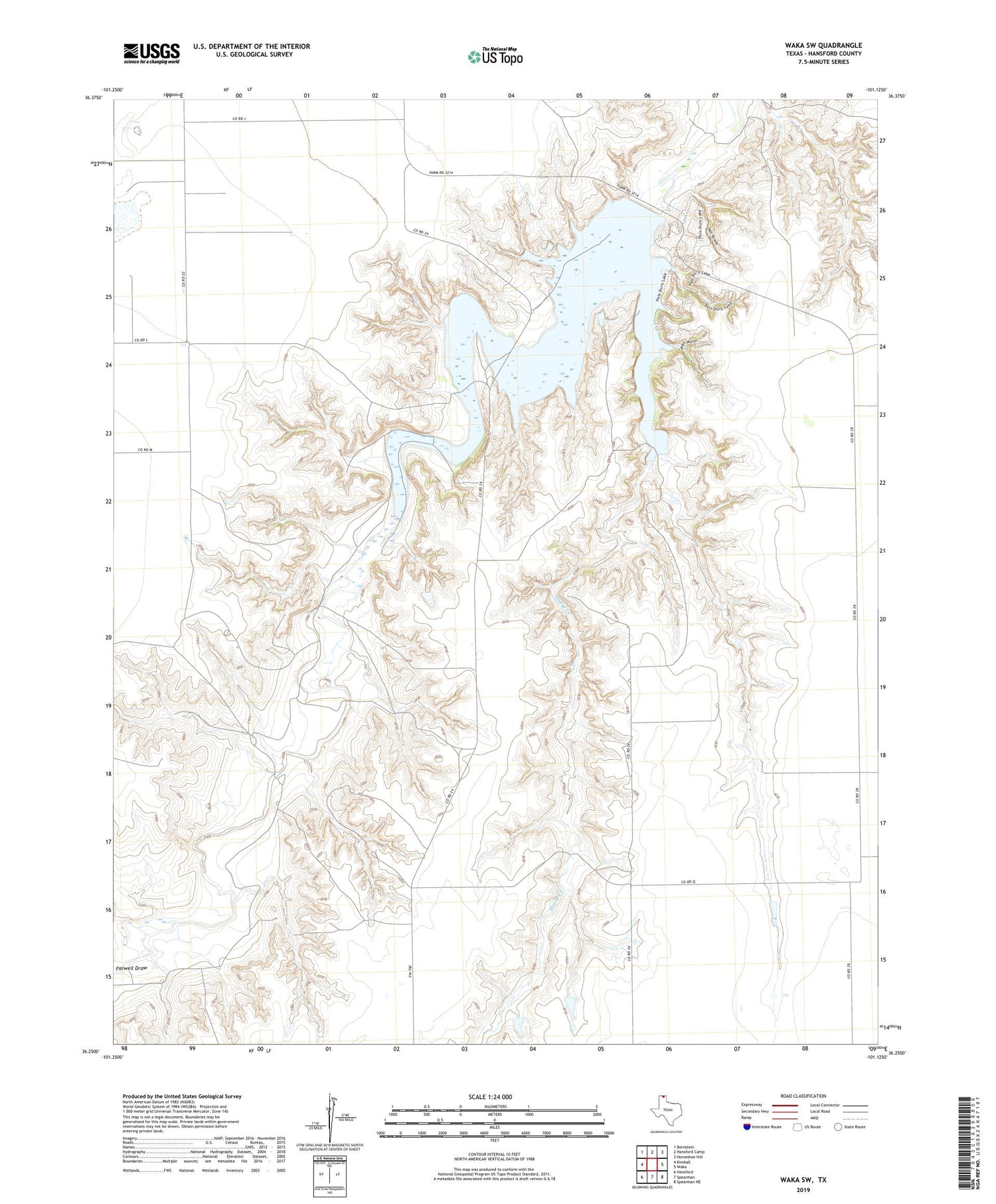 Waka SW Texas US Topo Map Image