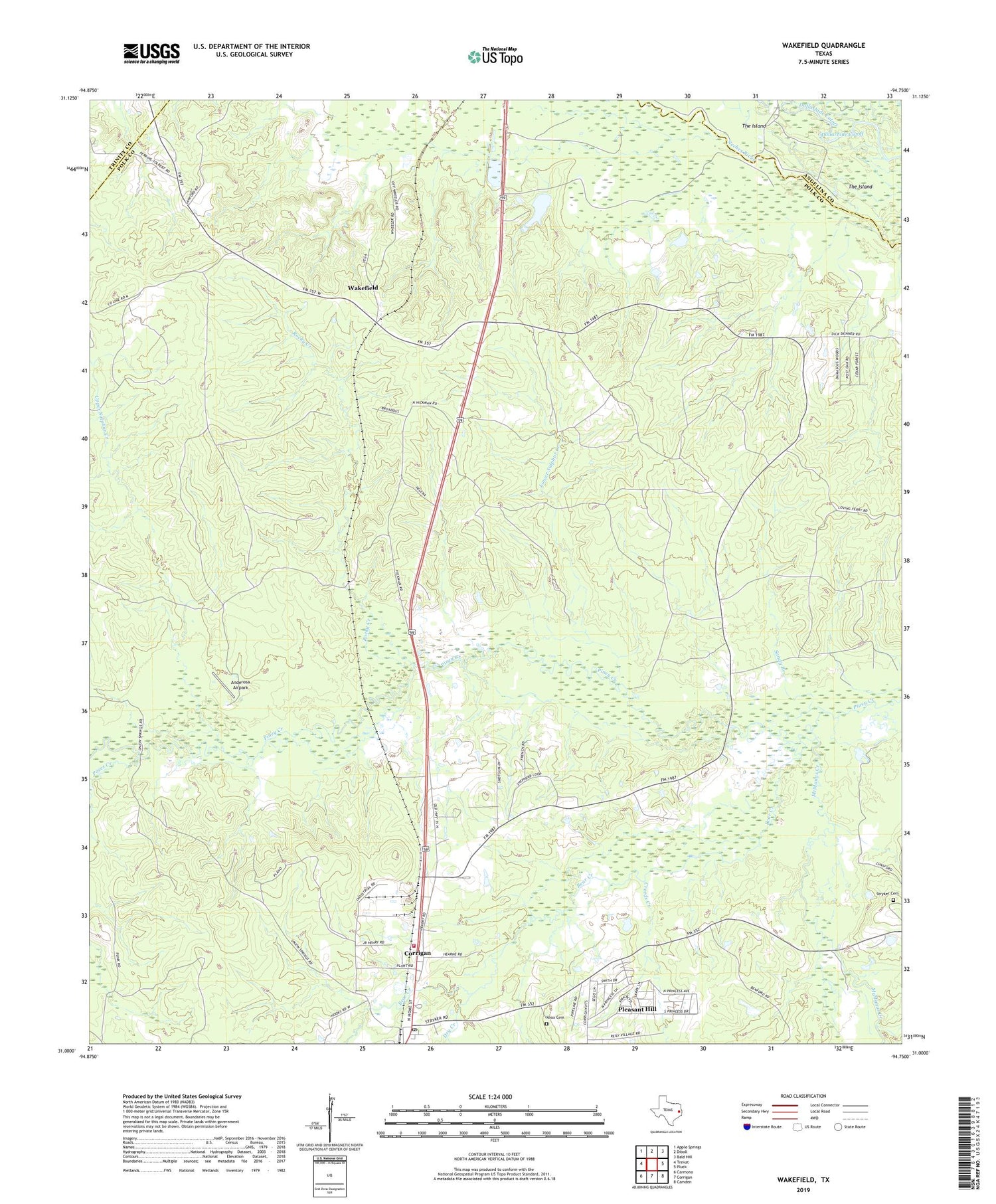 Wakefield Texas US Topo Map Image