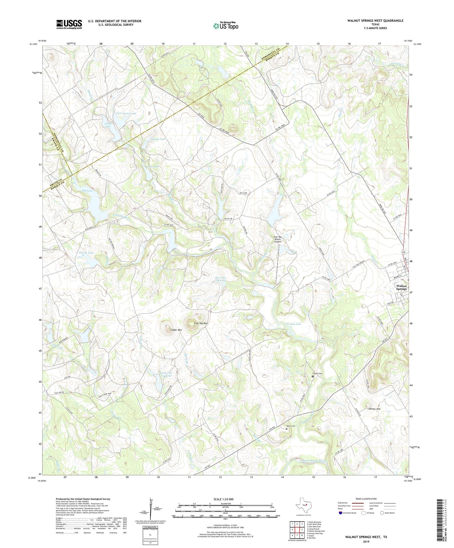Walnut Springs West Texas US Topo Map Image