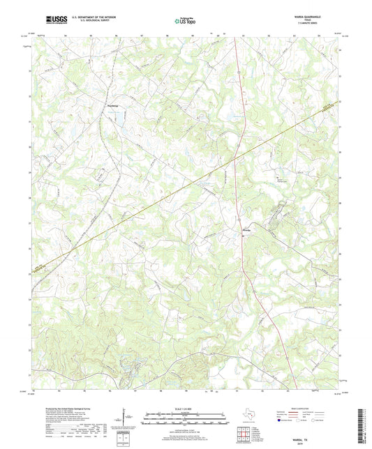 Warda Texas US Topo Map Image