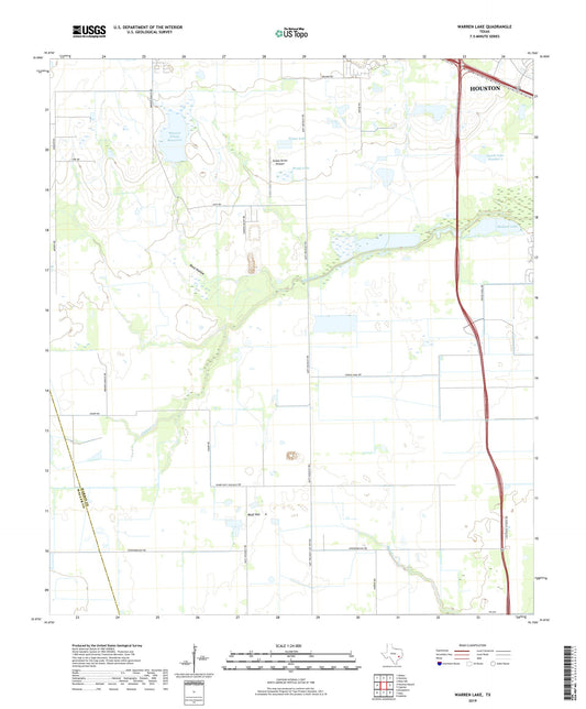 Warren Lake Texas US Topo Map Image