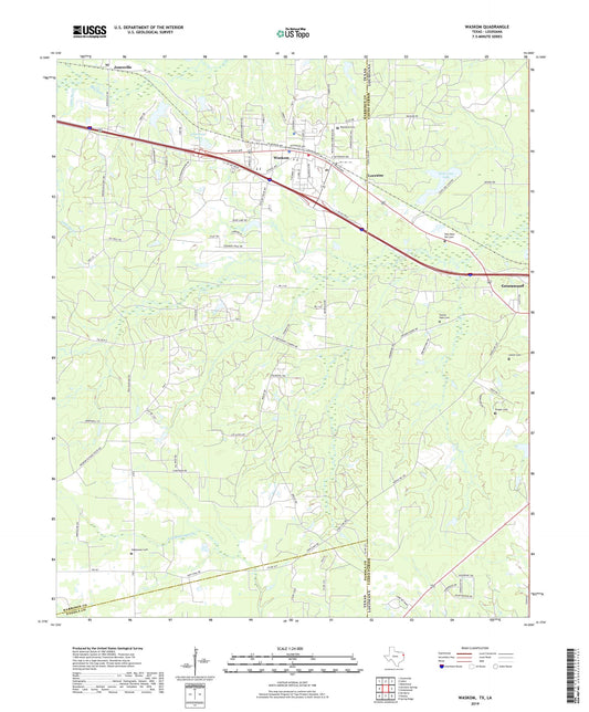 Waskom Texas US Topo Map Image