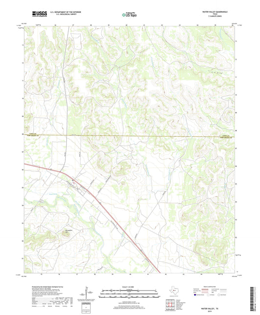 Water Valley Texas US Topo Map Image