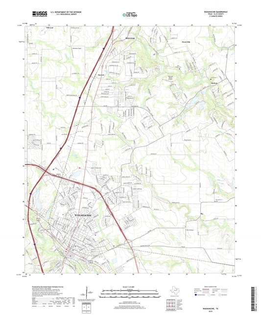 Waxahachie Texas US Topo Map Image