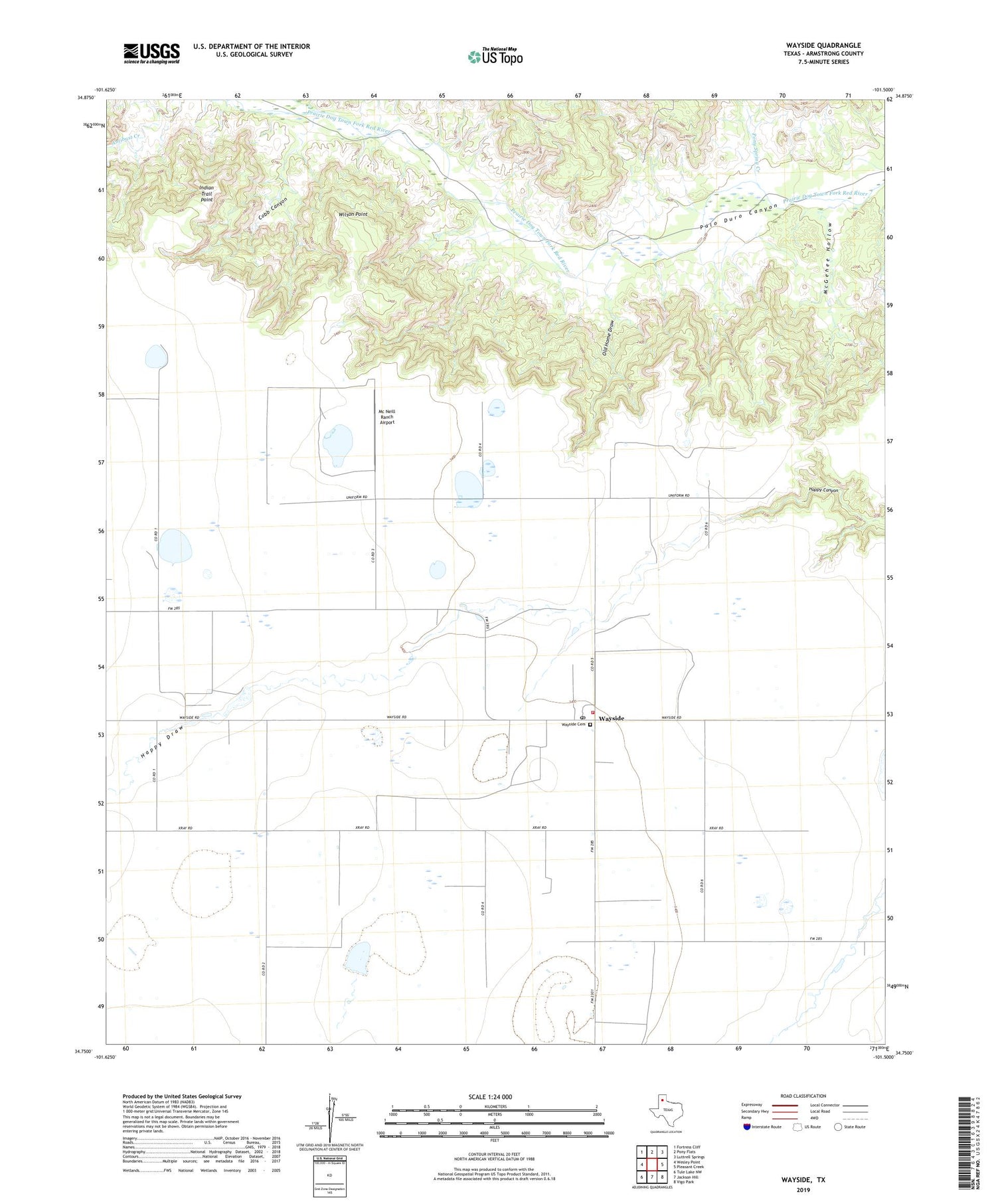 Wayside Texas US Topo Map Image