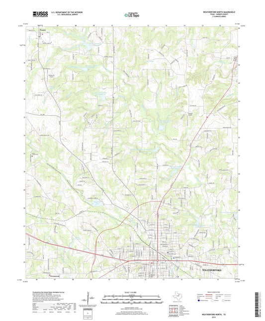 Weatherford North Texas US Topo Map Image