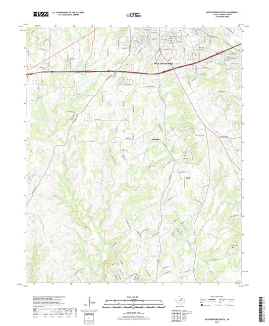 Weatherford South Texas US Topo Map Image