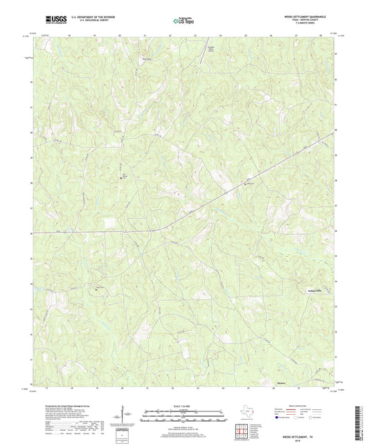 Weeks Settlement Texas US Topo Map Image