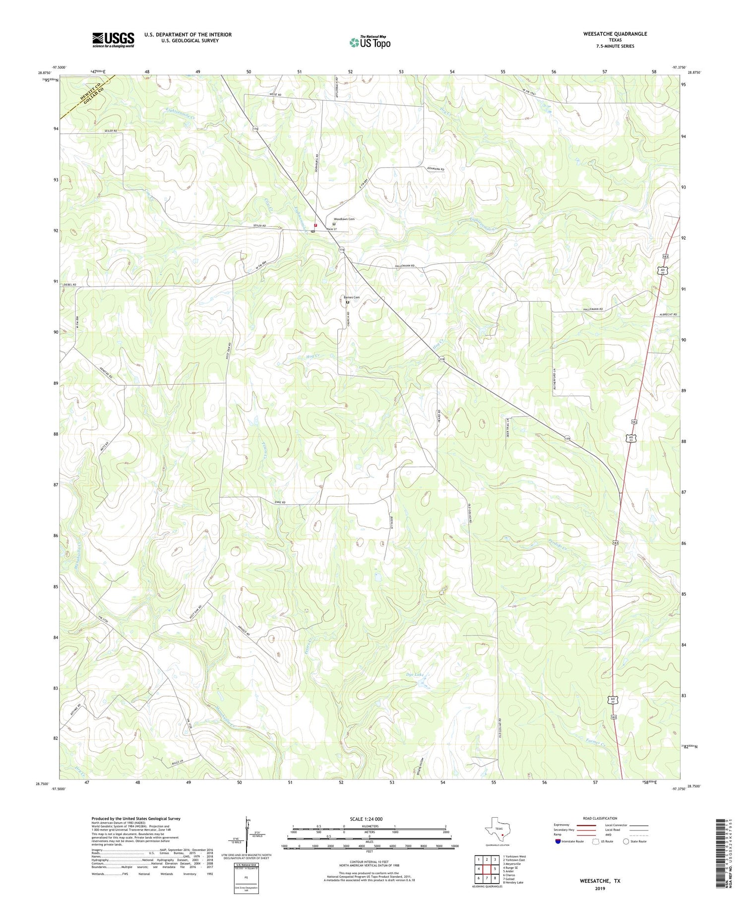 Weesatche Texas US Topo Map Image