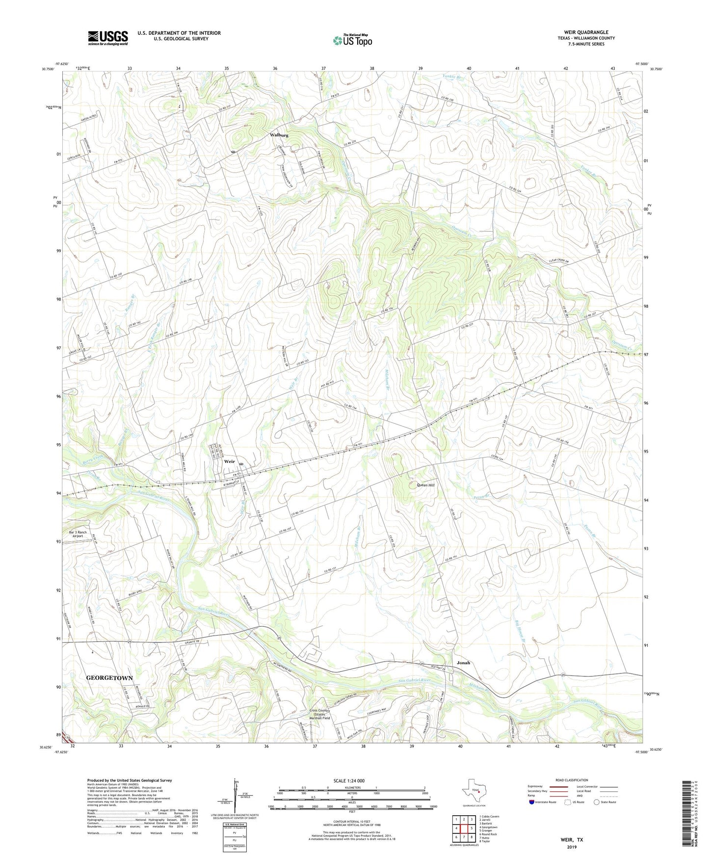 Weir Texas US Topo Map Image