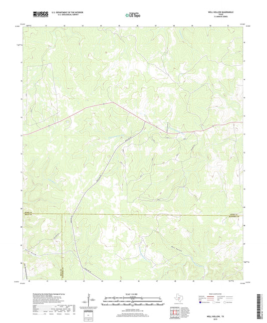 Well Hollow Texas US Topo Map Image