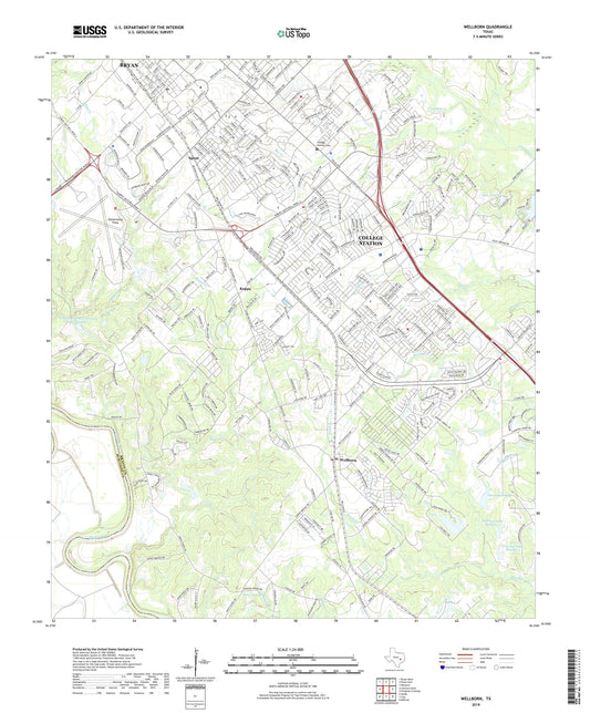 Wellborn Texas US Topo Map Image