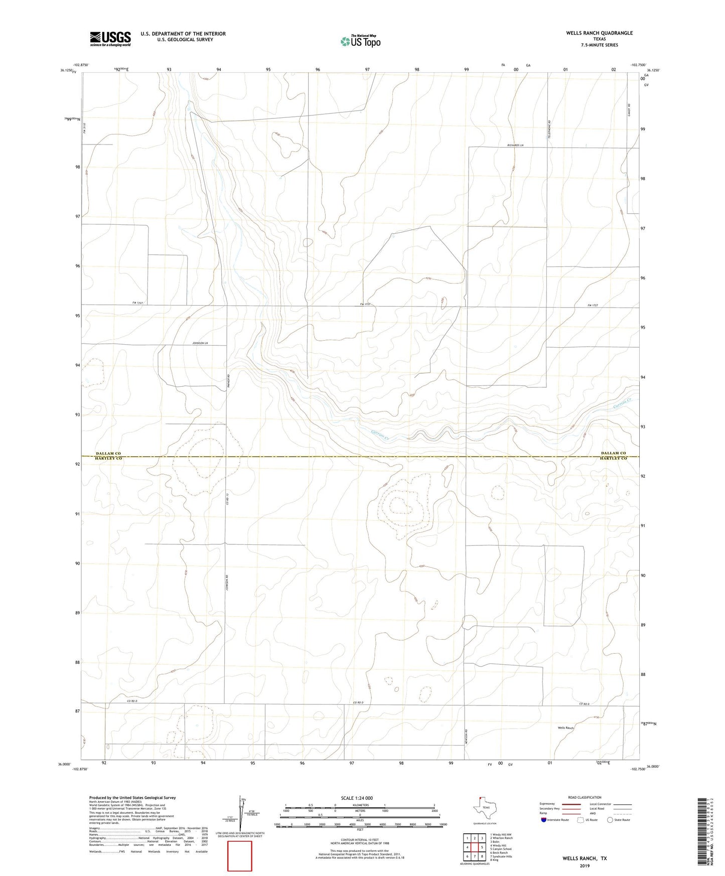 Wells Ranch Texas US Topo Map Image