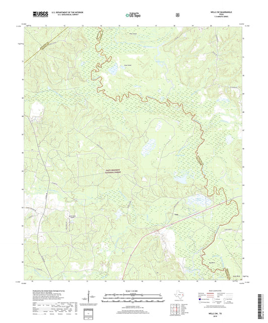 Wells SW Texas US Topo Map Image