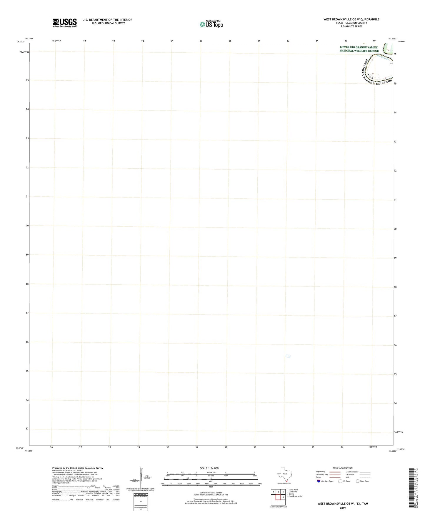West Brownsville OE W Texas US Topo Map Image