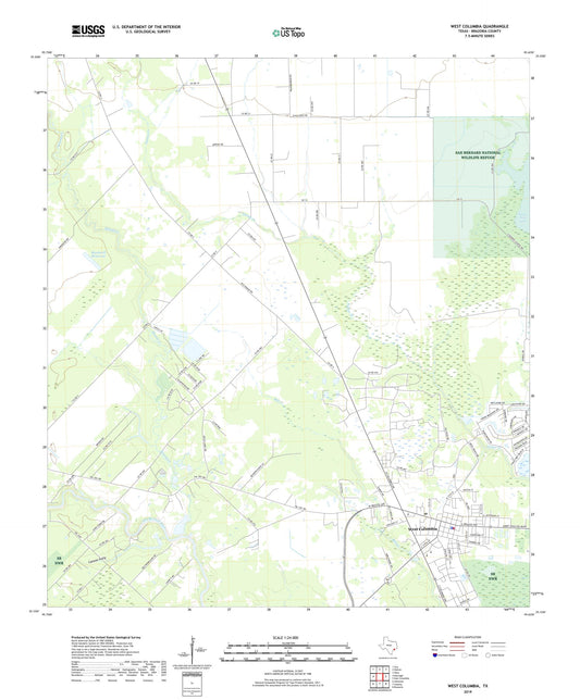 West Columbia Texas US Topo Map Image