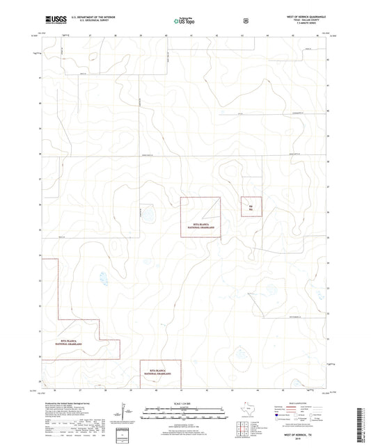 West of Kerrick Texas US Topo Map Image