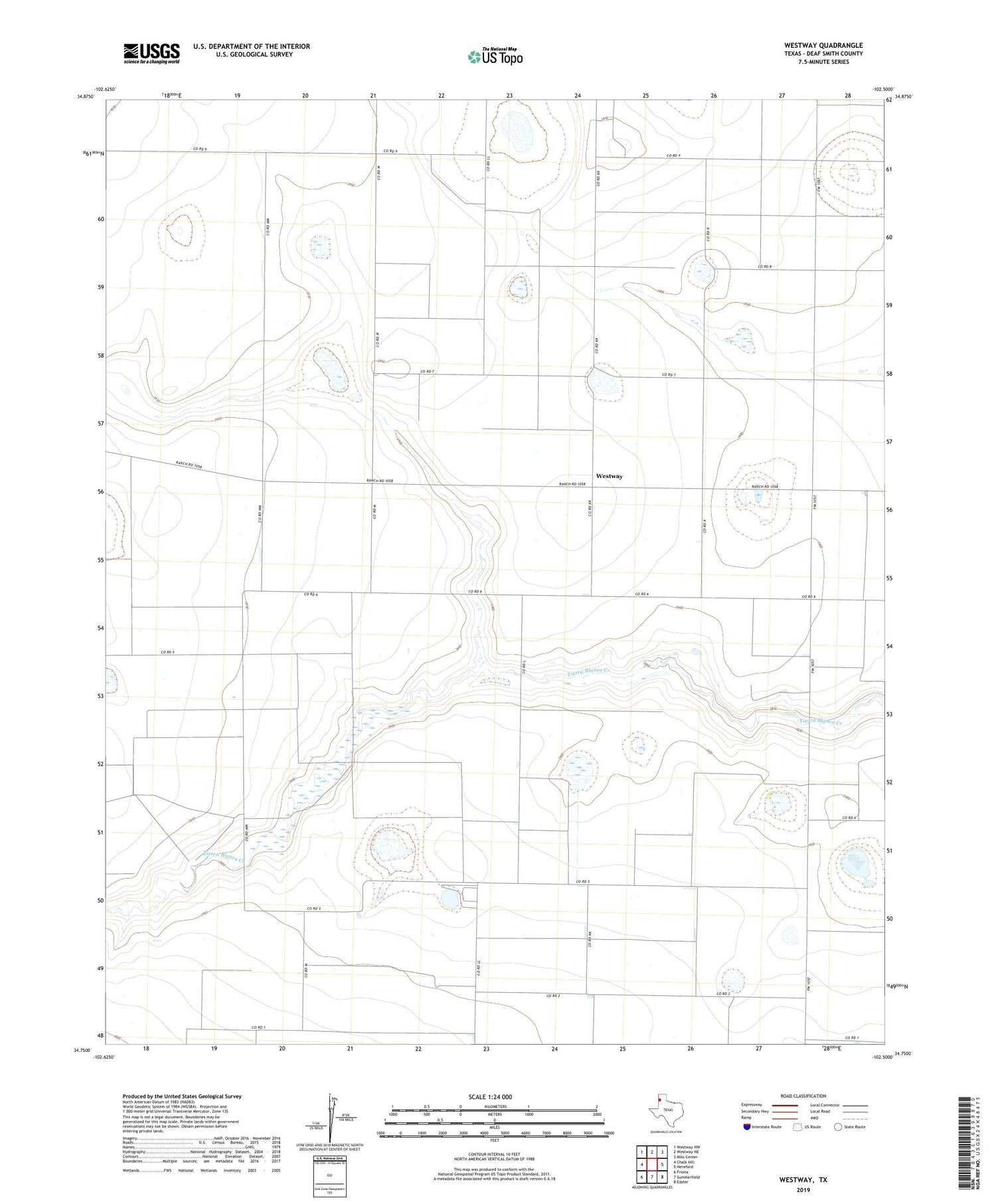 Westway Texas US Topo Map Image