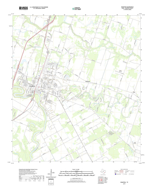 Wharton Texas US Topo Map Image