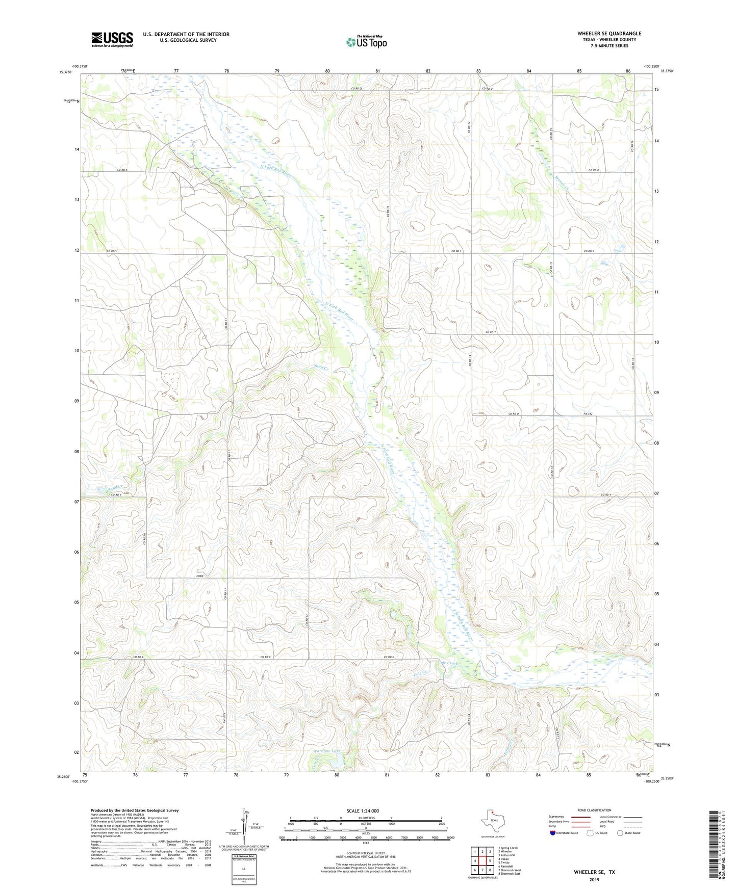Wheeler SE Texas US Topo Map Image
