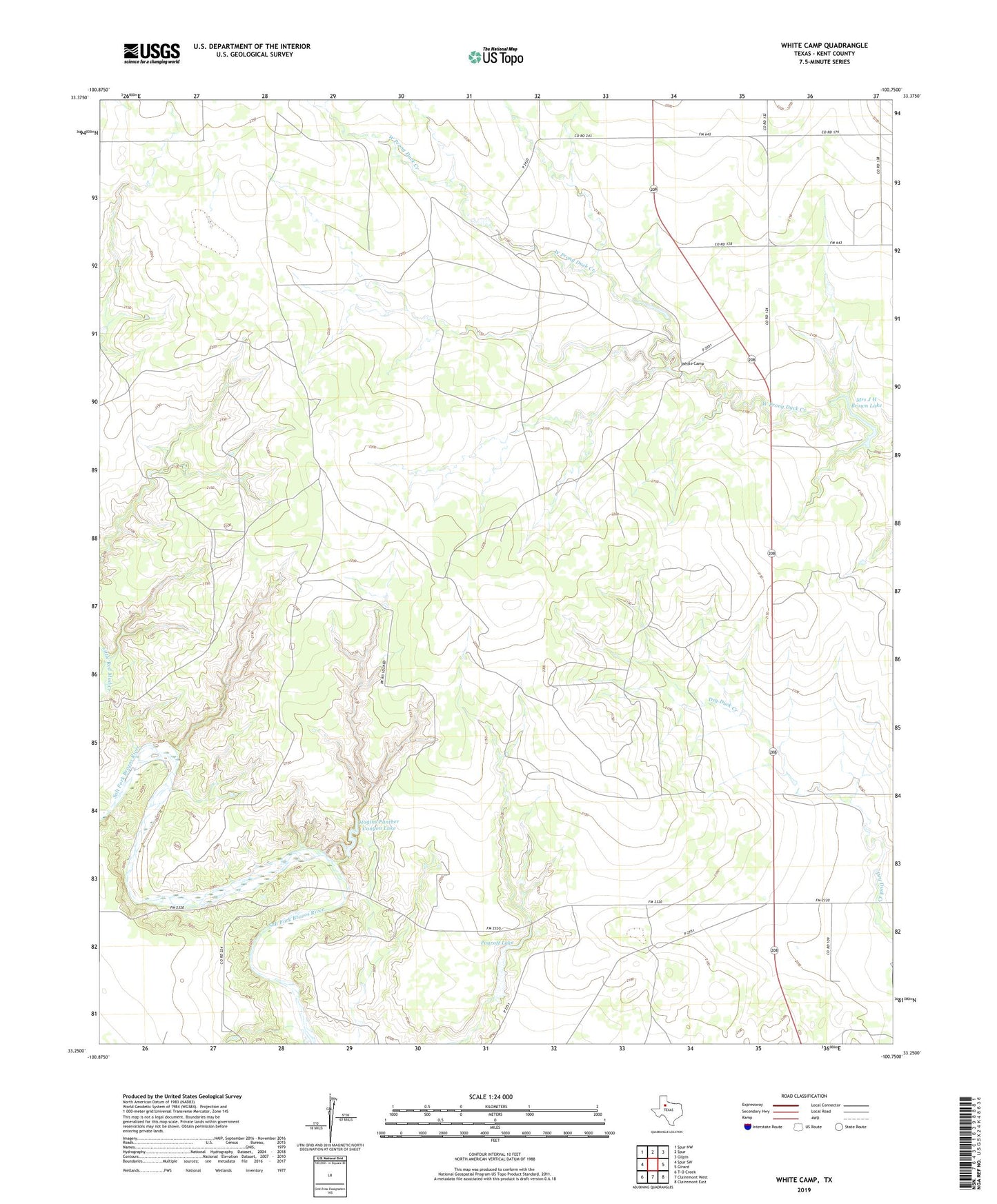 White Camp Texas US Topo Map Image