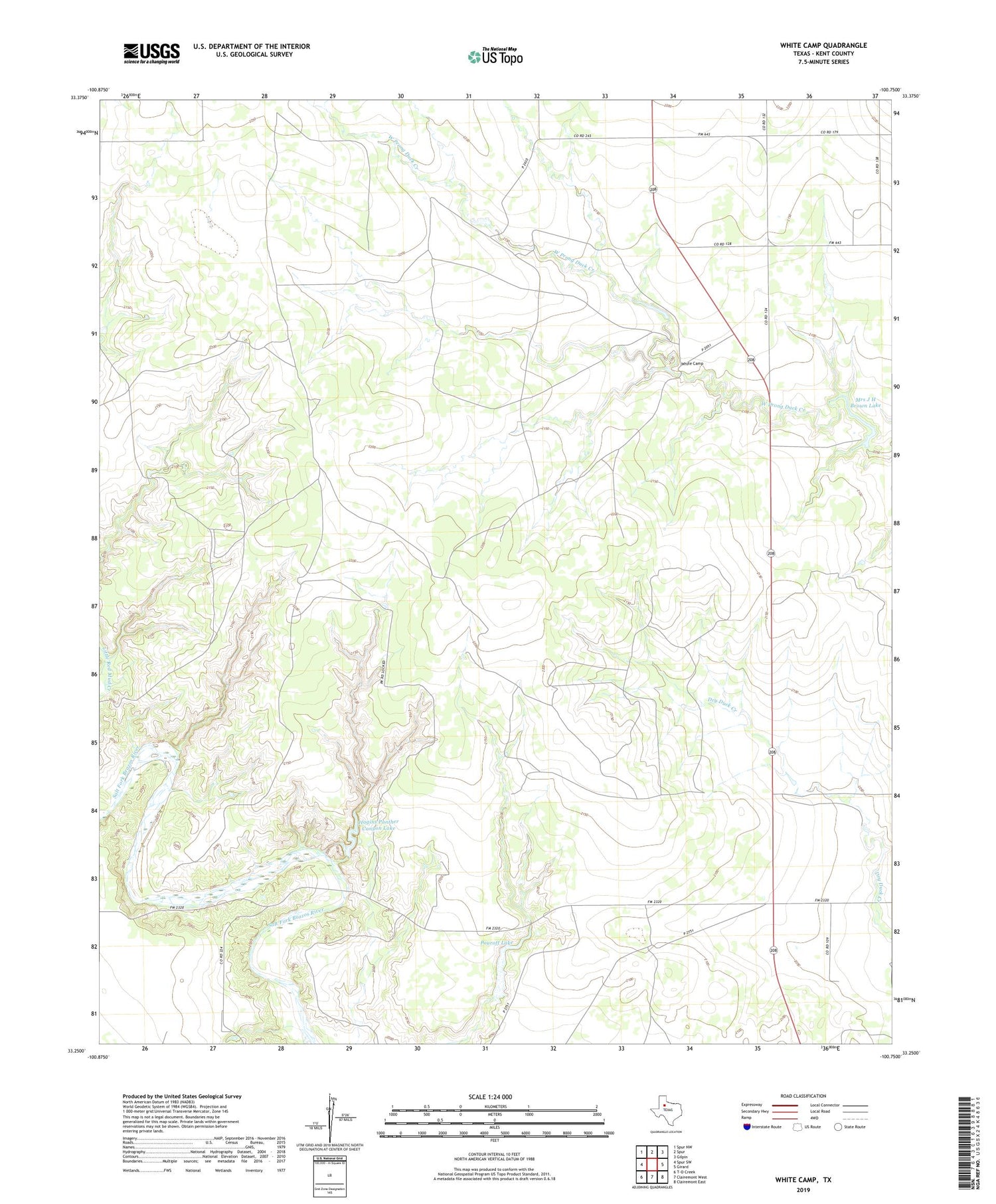 White Camp Texas US Topo Map Image