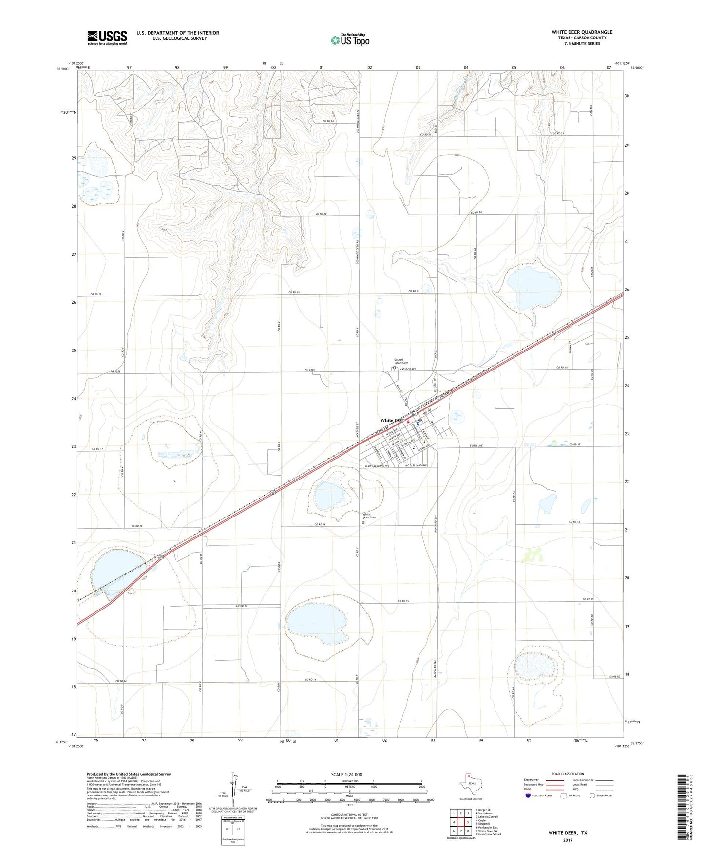 White Deer Texas US Topo Map Image