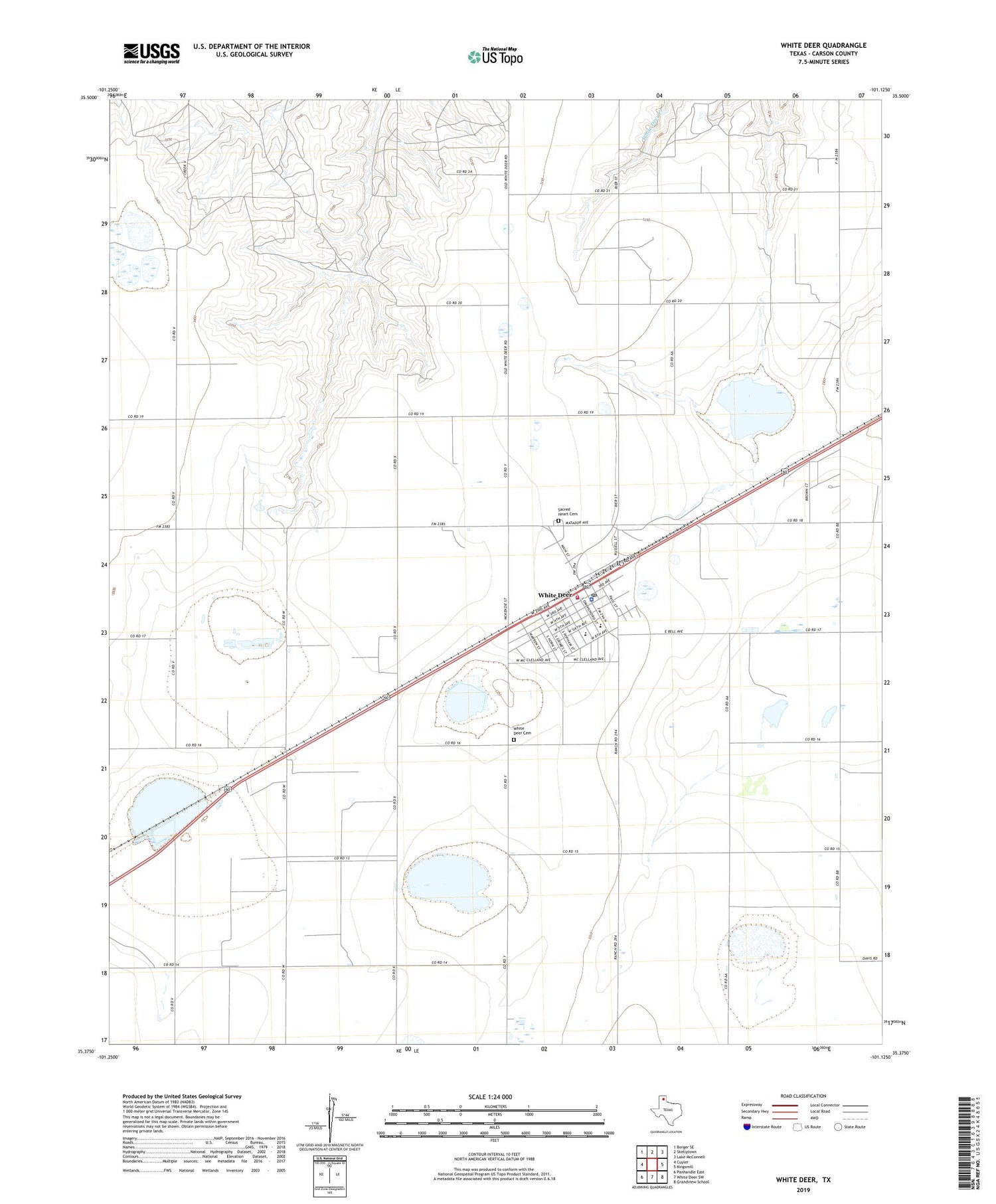 White Deer Texas US Topo Map Image