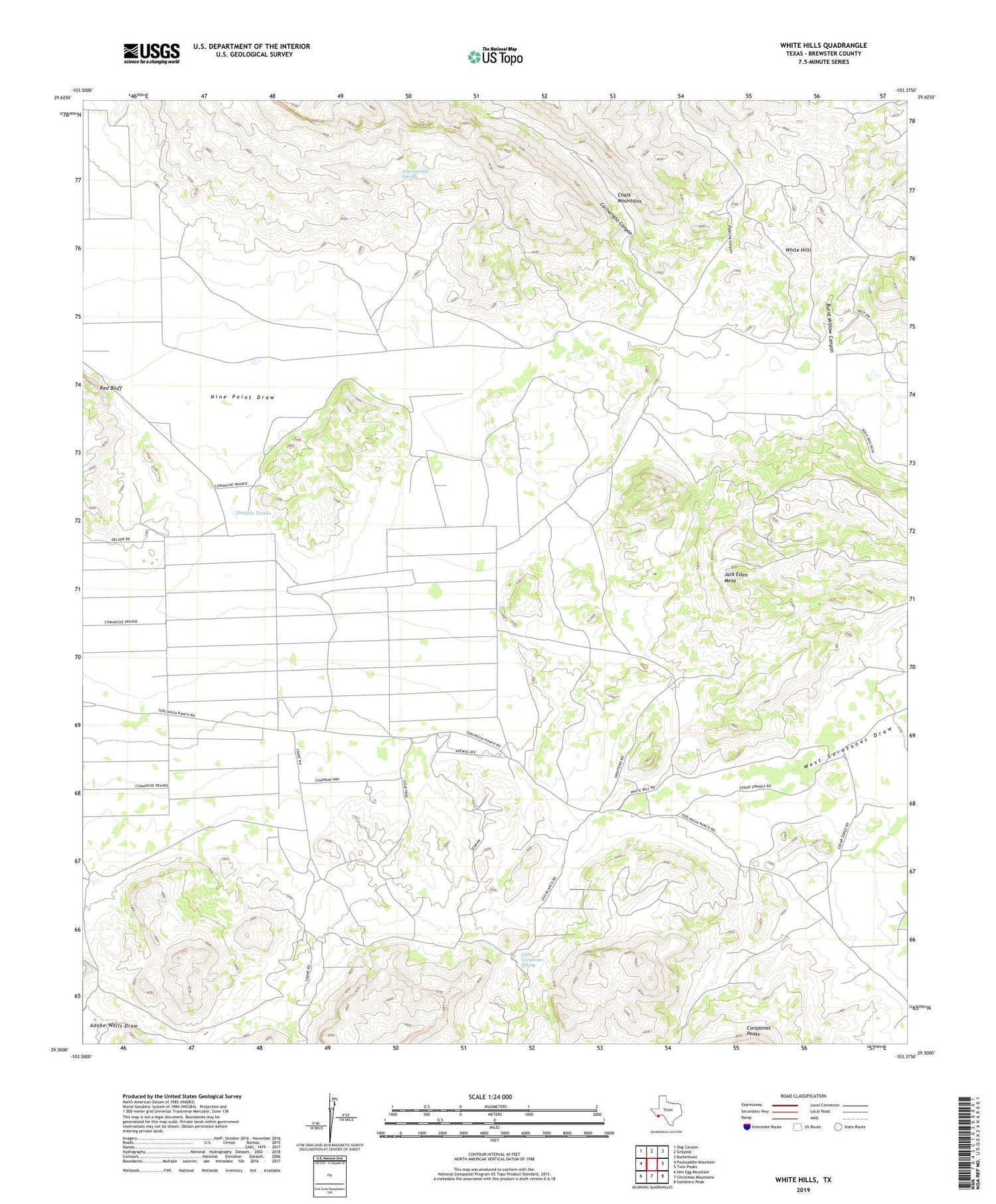White Hills Texas US Topo Map Image