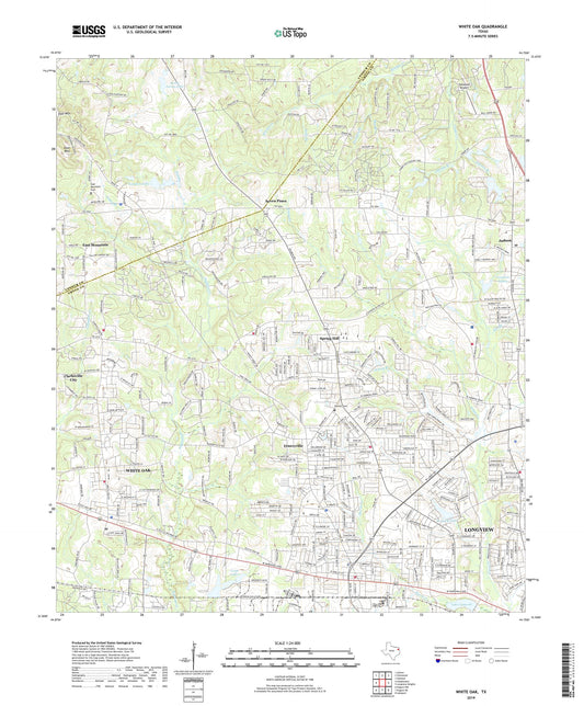 White Oak Texas US Topo Map Image