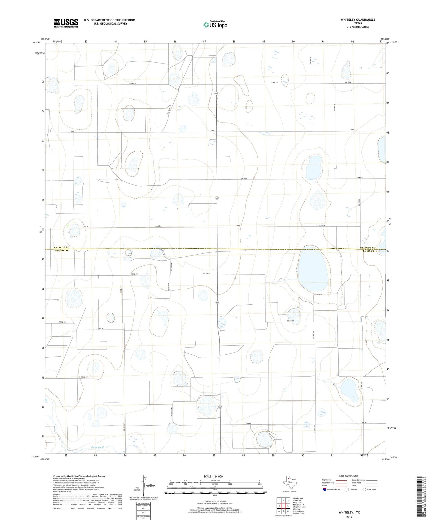 Whiteley Texas US Topo Map Image