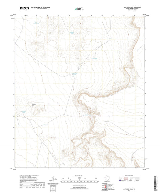 Whiterock Hills Texas US Topo Map Image