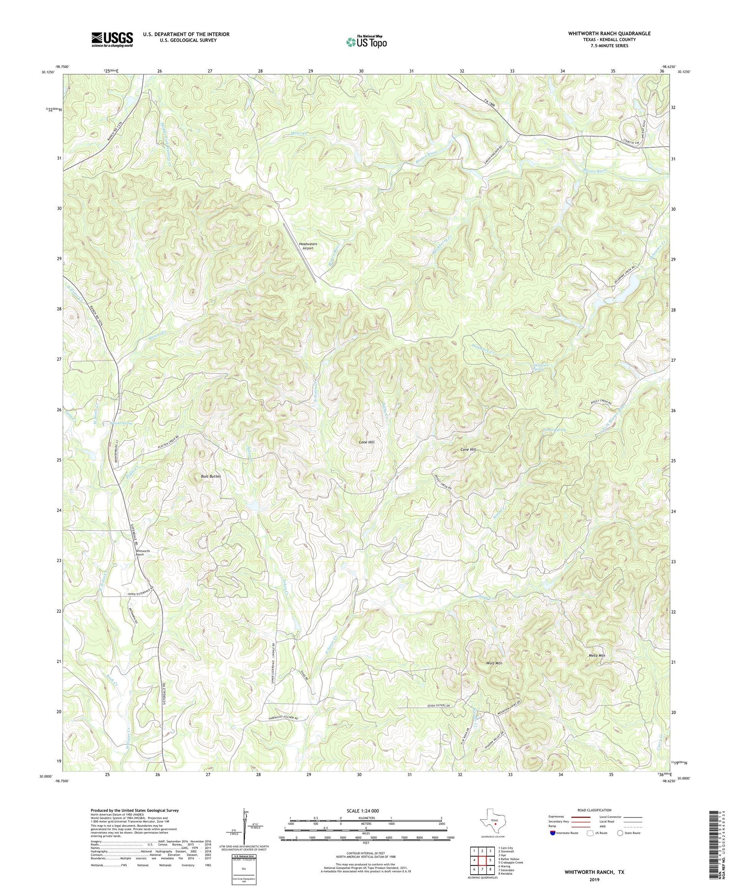 Whitworth Ranch Texas US Topo Map Image