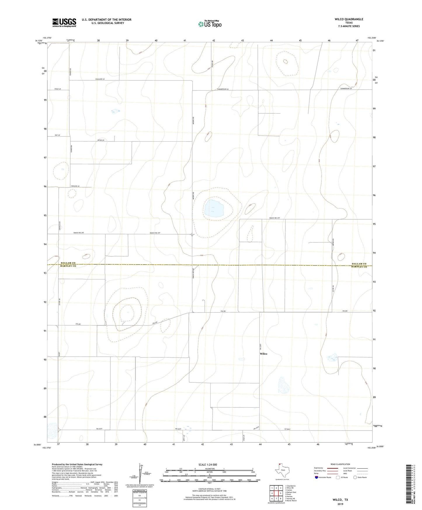 Wilco Texas US Topo Map Image