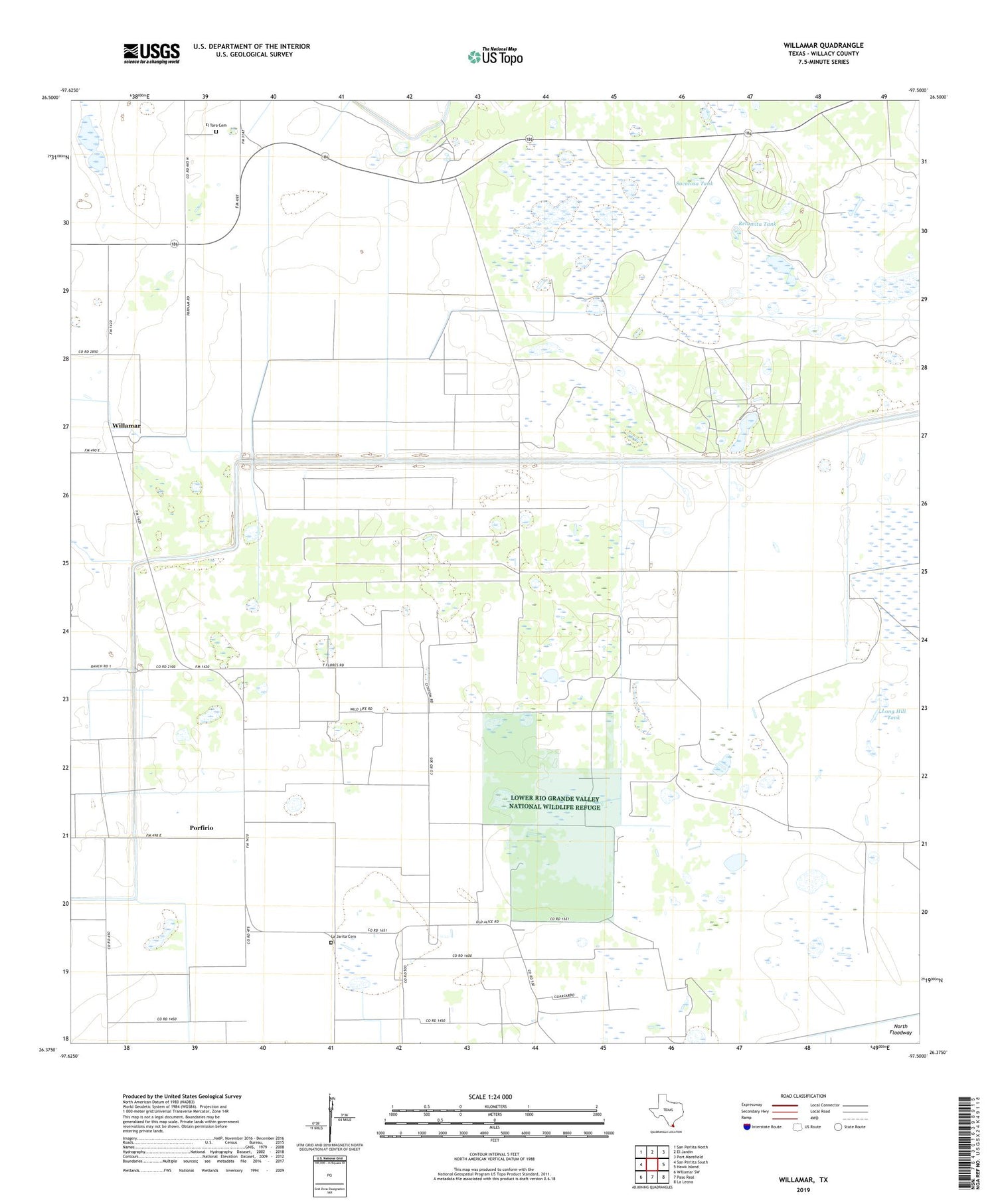 Willamar Texas US Topo Map Image