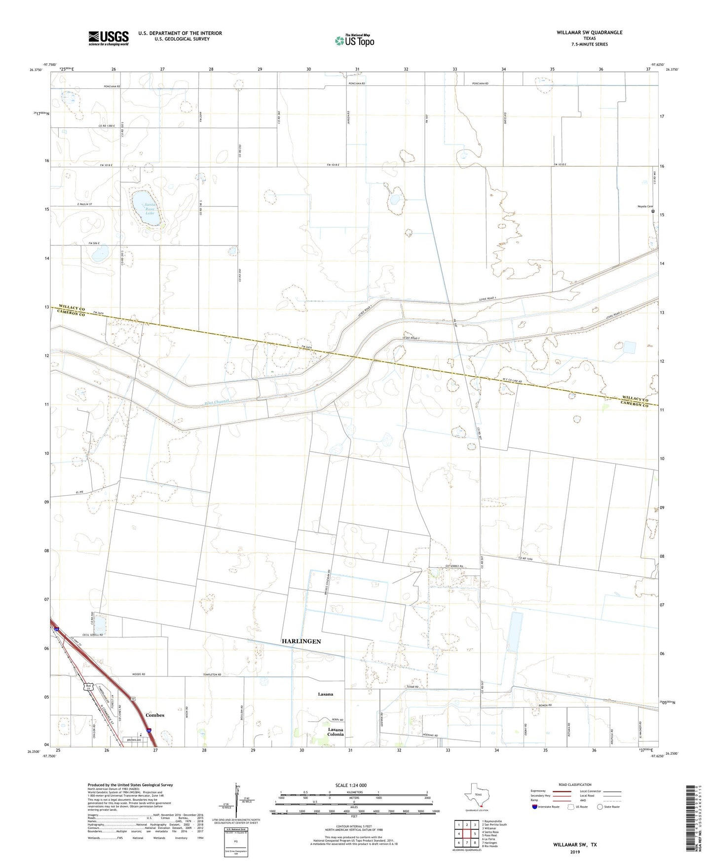 Willamar SW Texas US Topo Map Image