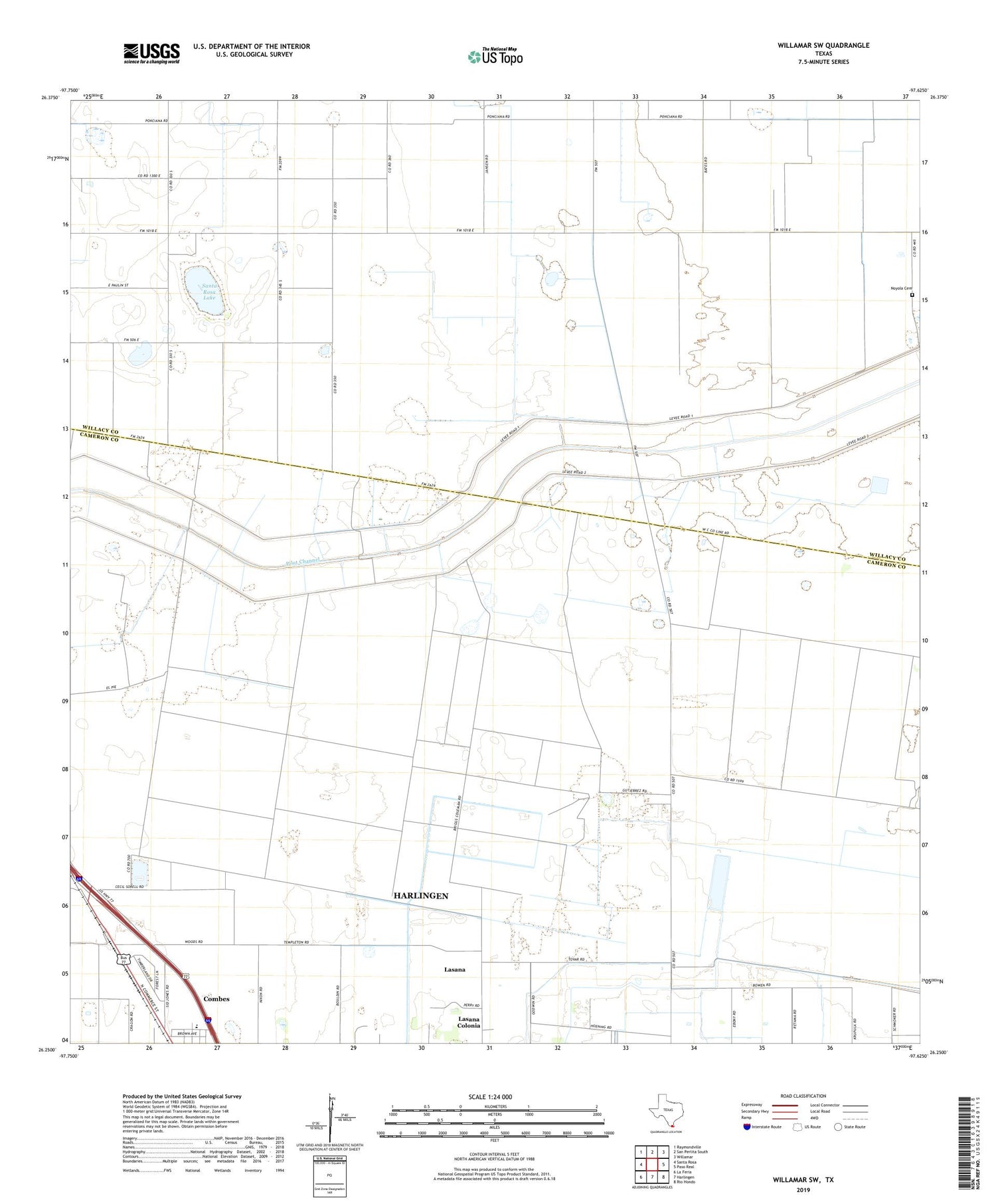 Willamar SW Texas US Topo Map Image